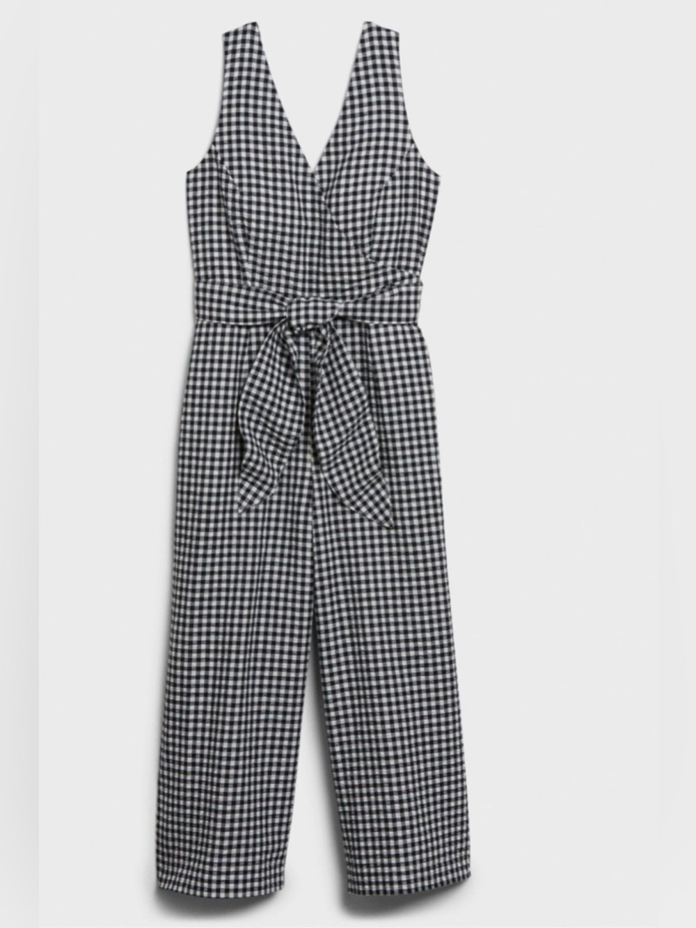 Banana Republic Gingham Wrap-Style Jumpsuit. Size Large